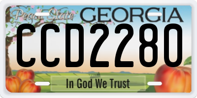 GA license plate CCD2280