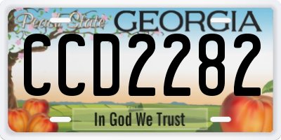 GA license plate CCD2282