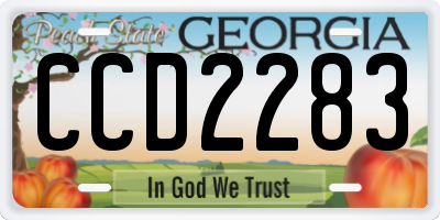 GA license plate CCD2283