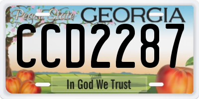 GA license plate CCD2287