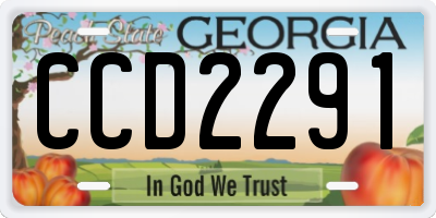 GA license plate CCD2291