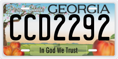 GA license plate CCD2292