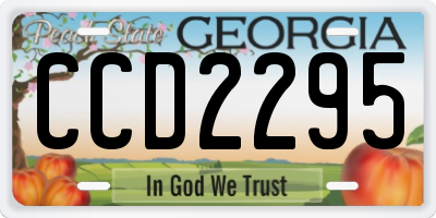 GA license plate CCD2295
