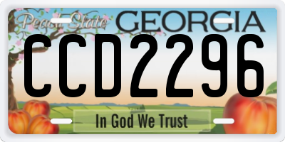 GA license plate CCD2296