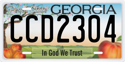 GA license plate CCD2304
