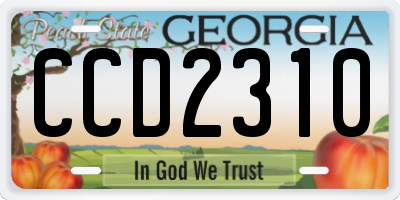 GA license plate CCD2310