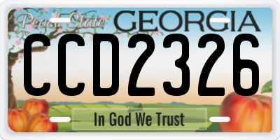GA license plate CCD2326