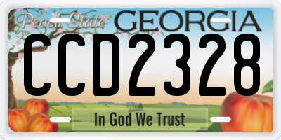 GA license plate CCD2328