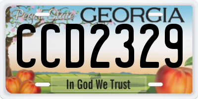GA license plate CCD2329