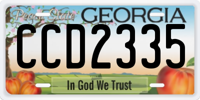 GA license plate CCD2335