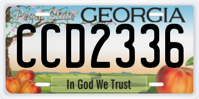 GA license plate CCD2336