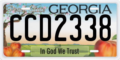 GA license plate CCD2338