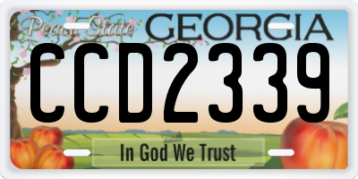 GA license plate CCD2339