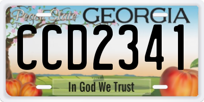GA license plate CCD2341