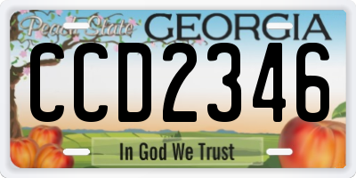 GA license plate CCD2346