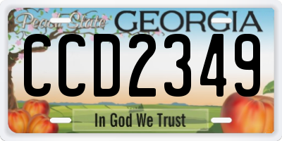 GA license plate CCD2349
