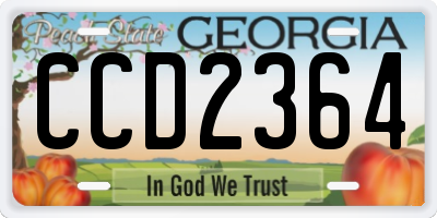 GA license plate CCD2364