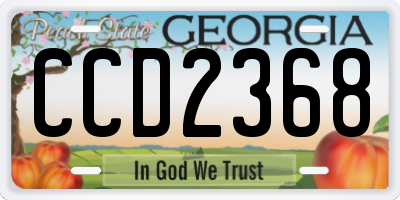 GA license plate CCD2368