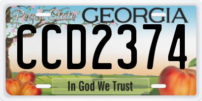GA license plate CCD2374
