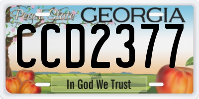 GA license plate CCD2377