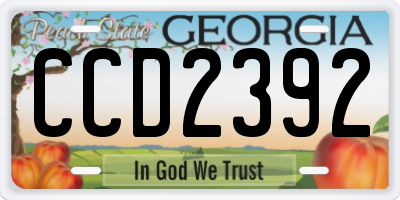 GA license plate CCD2392