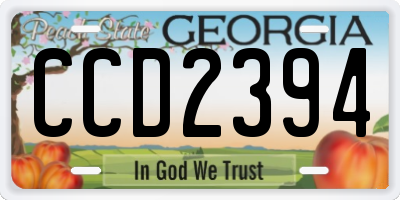 GA license plate CCD2394