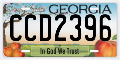 GA license plate CCD2396