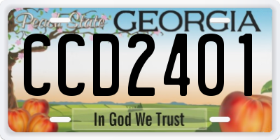 GA license plate CCD2401