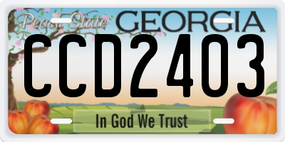 GA license plate CCD2403