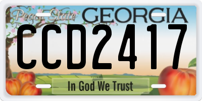 GA license plate CCD2417