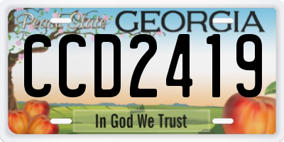 GA license plate CCD2419