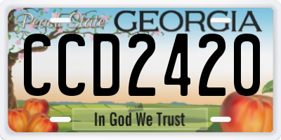GA license plate CCD2420