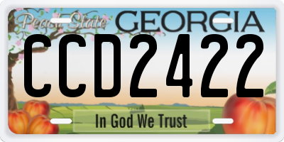 GA license plate CCD2422