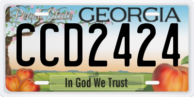 GA license plate CCD2424