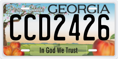 GA license plate CCD2426