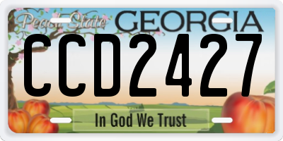 GA license plate CCD2427