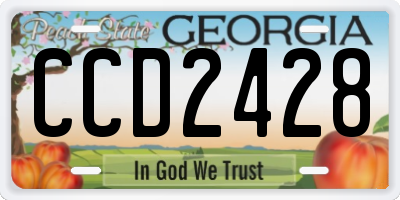 GA license plate CCD2428
