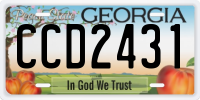 GA license plate CCD2431