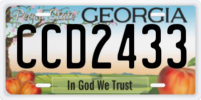 GA license plate CCD2433