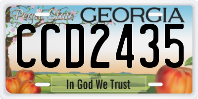 GA license plate CCD2435