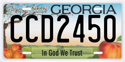 GA license plate CCD2450