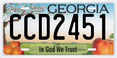GA license plate CCD2451