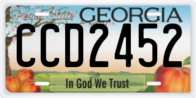 GA license plate CCD2452