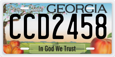 GA license plate CCD2458