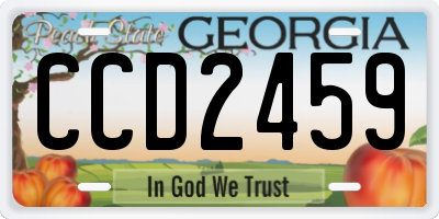 GA license plate CCD2459