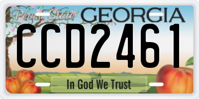 GA license plate CCD2461