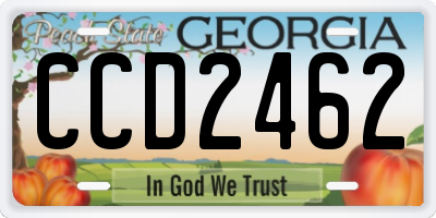 GA license plate CCD2462