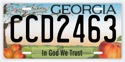 GA license plate CCD2463