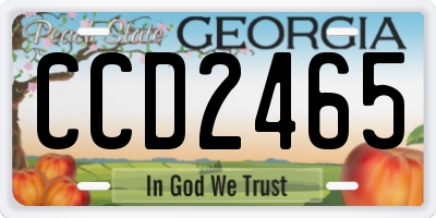 GA license plate CCD2465