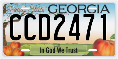 GA license plate CCD2471